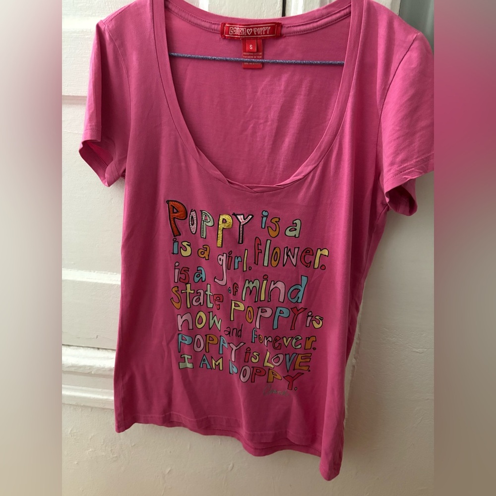 Coach Poppy Pink Tee size small EUC